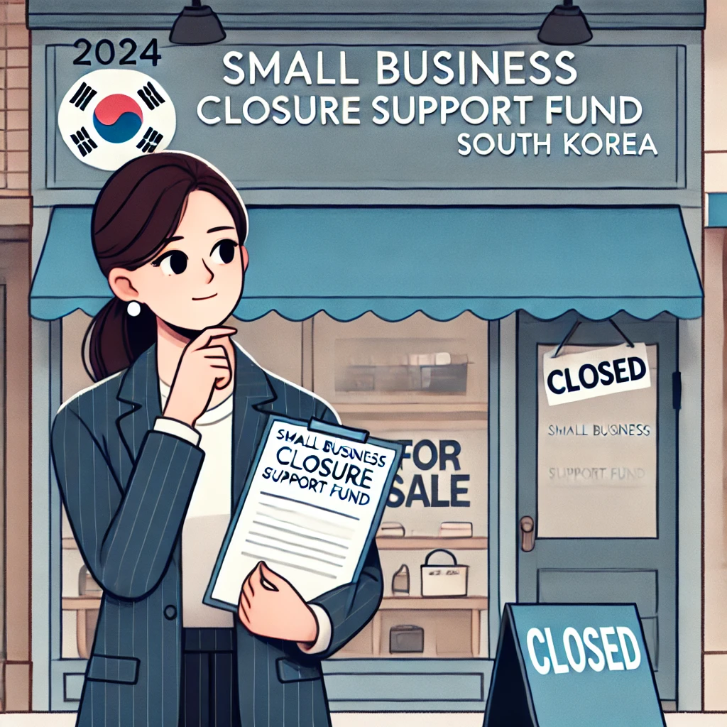 DALL·E 2024 09 20 11.06.34 A visual representation of a small business owner preparing to close their shop and apply for the 2024 Small Business Closure Support Fund in South Ko